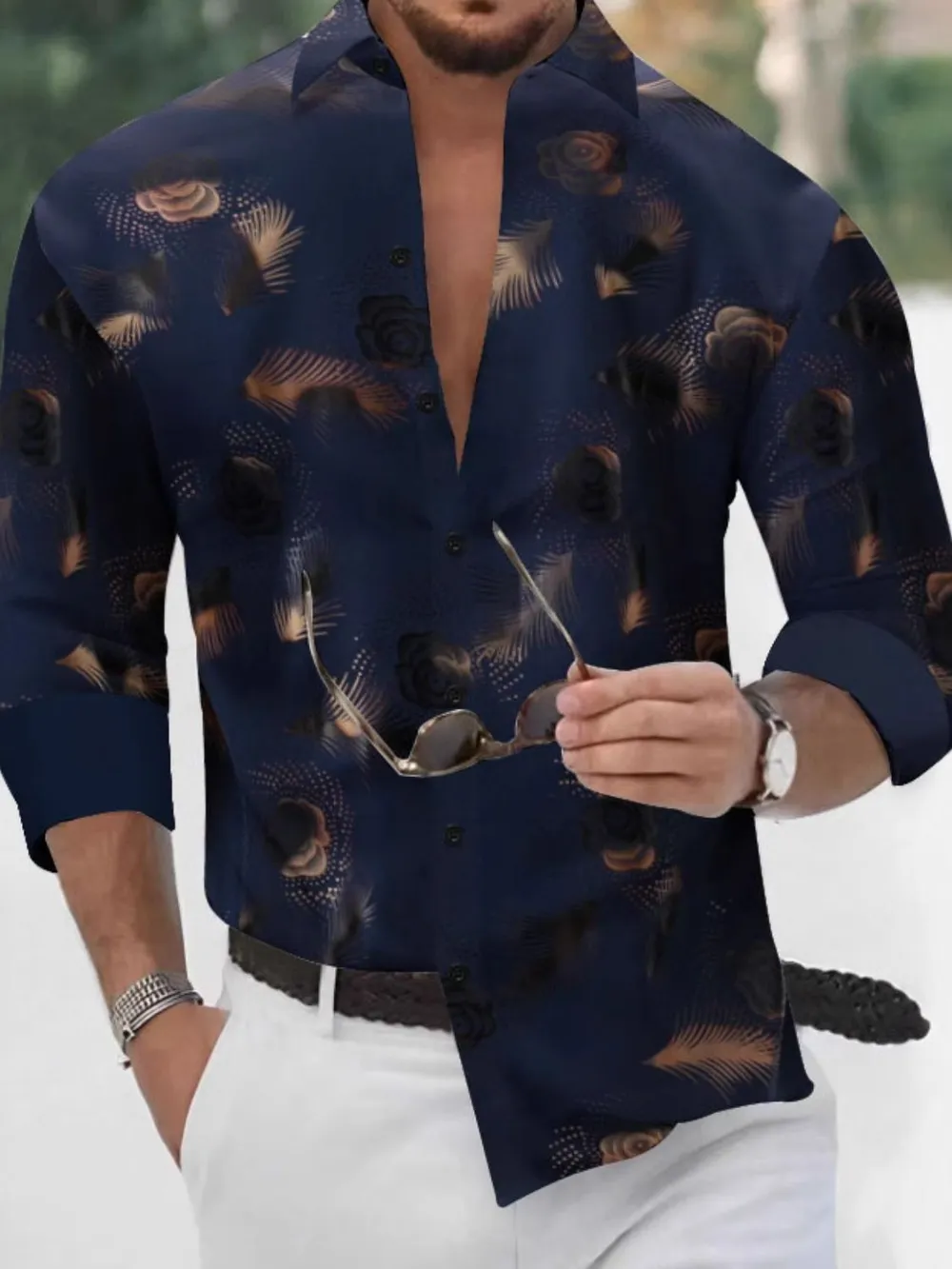 Men's Full Size Button Up Long Sleeve Shirt Plus Size, image 2