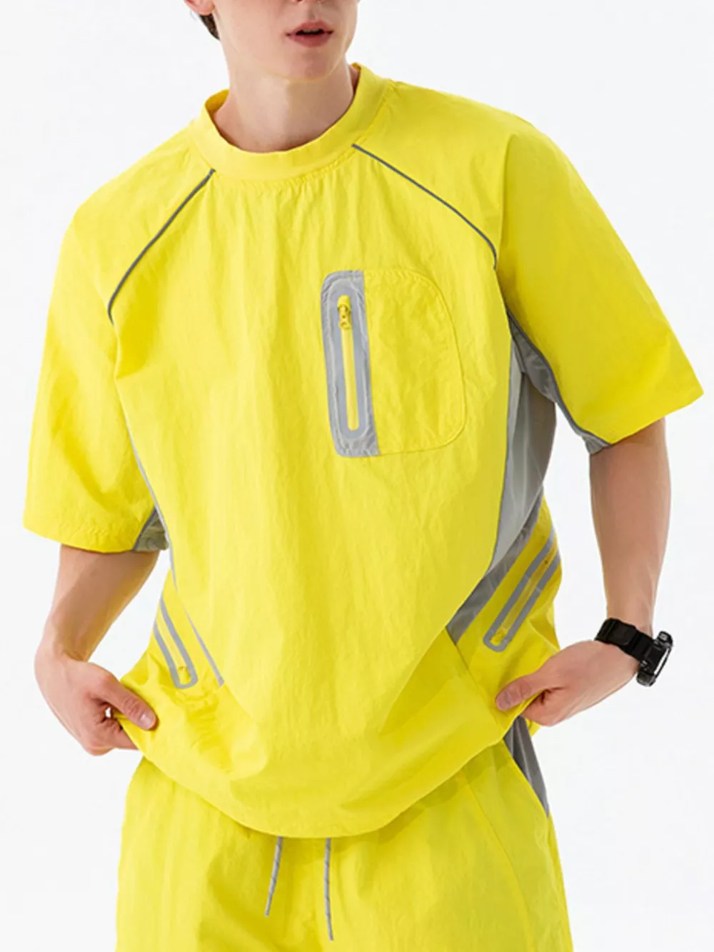 Men's Contrast Round Neck Half Sleeve Active T-Shirt, image 12