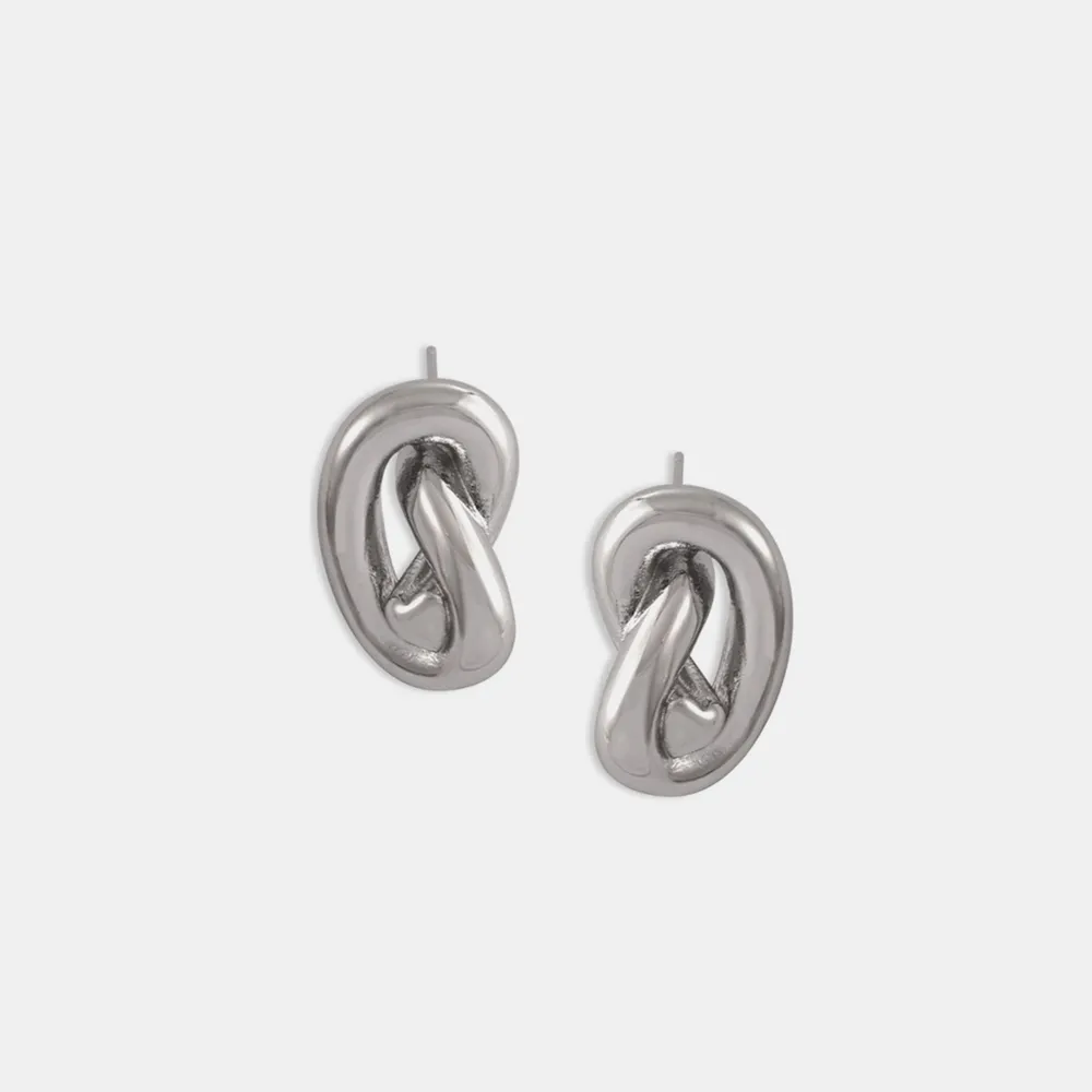 Titanium Steel Knot Stud Earrings, image 4