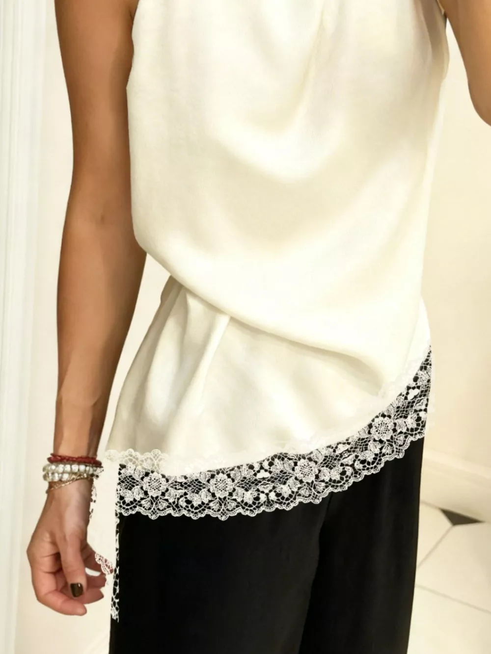 High Neck Lace Trim Cami, image 14