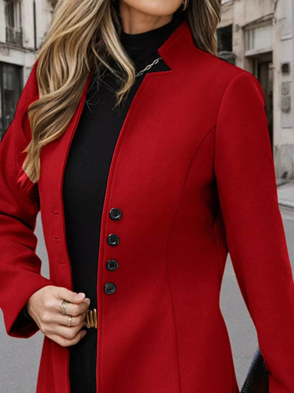 Button Up Long Sleeve Coat, image 5