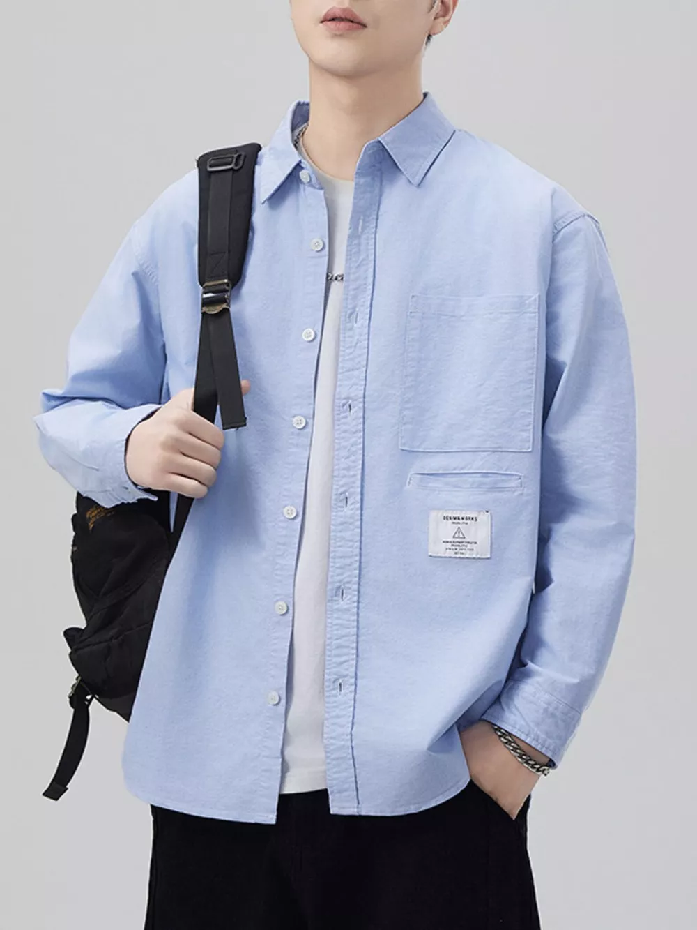 Men's Plus Size Button Up Long Sleeve Shirt, image 7