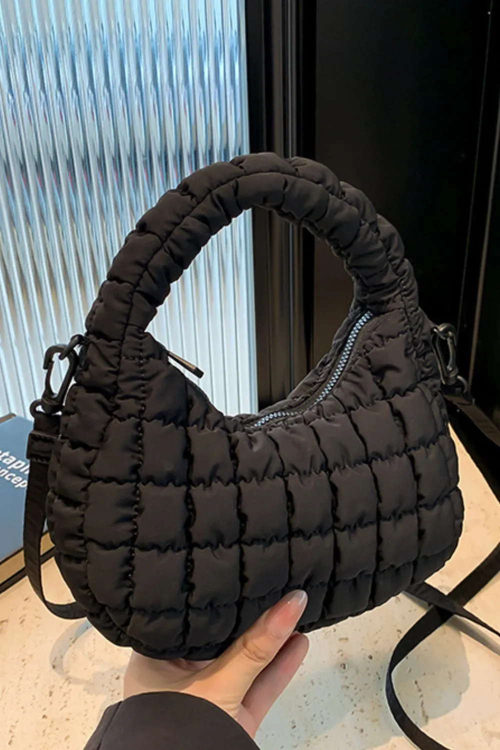 Quilted Puffy Removable Strap Crossbody Bag, image 20