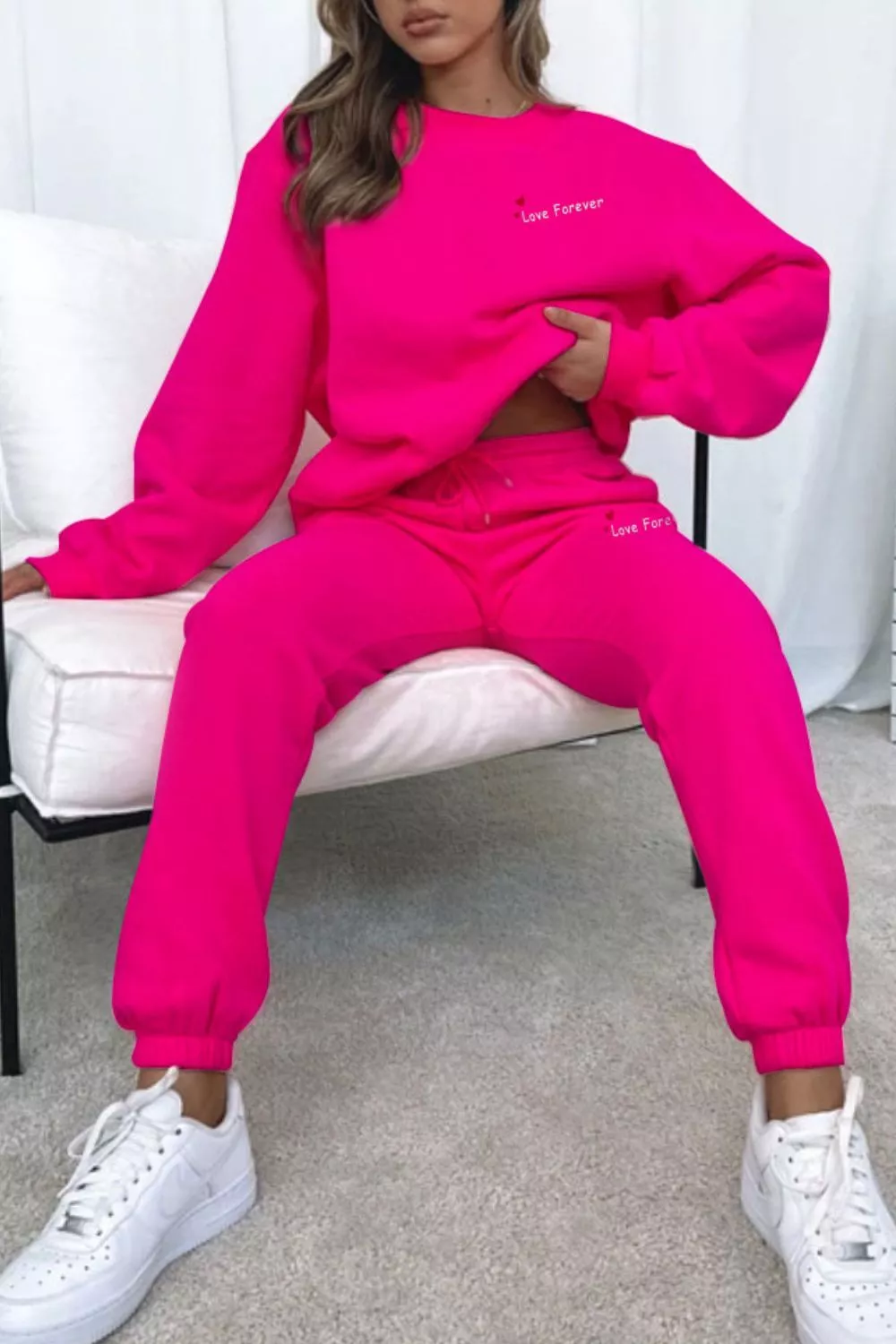 Round Neck Sweatshirt and Joggers Set, image 17