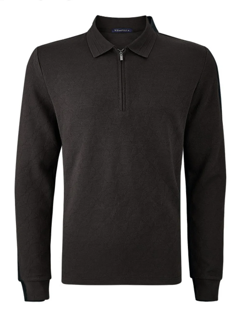 Men's Plus Size Half-Zip Long Sleeve Polo
