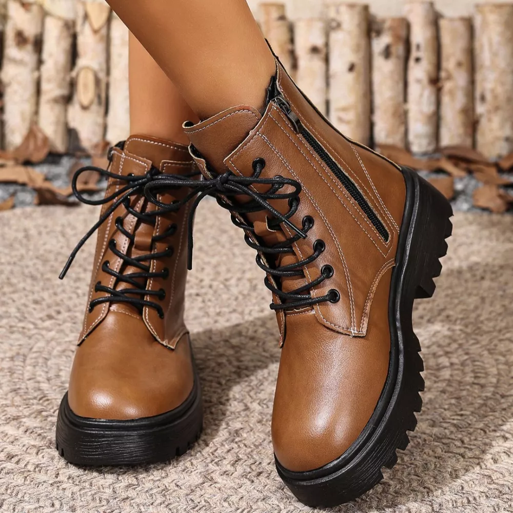 Lace-Up Ankle Combat Boots, image 17
