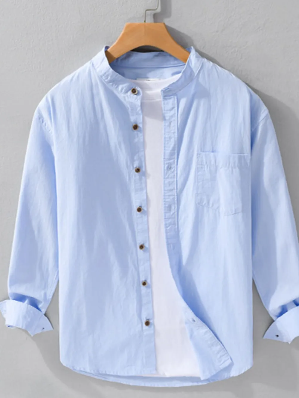 Men's Plus Size Button Up Long Sleeve Shirt, image 5