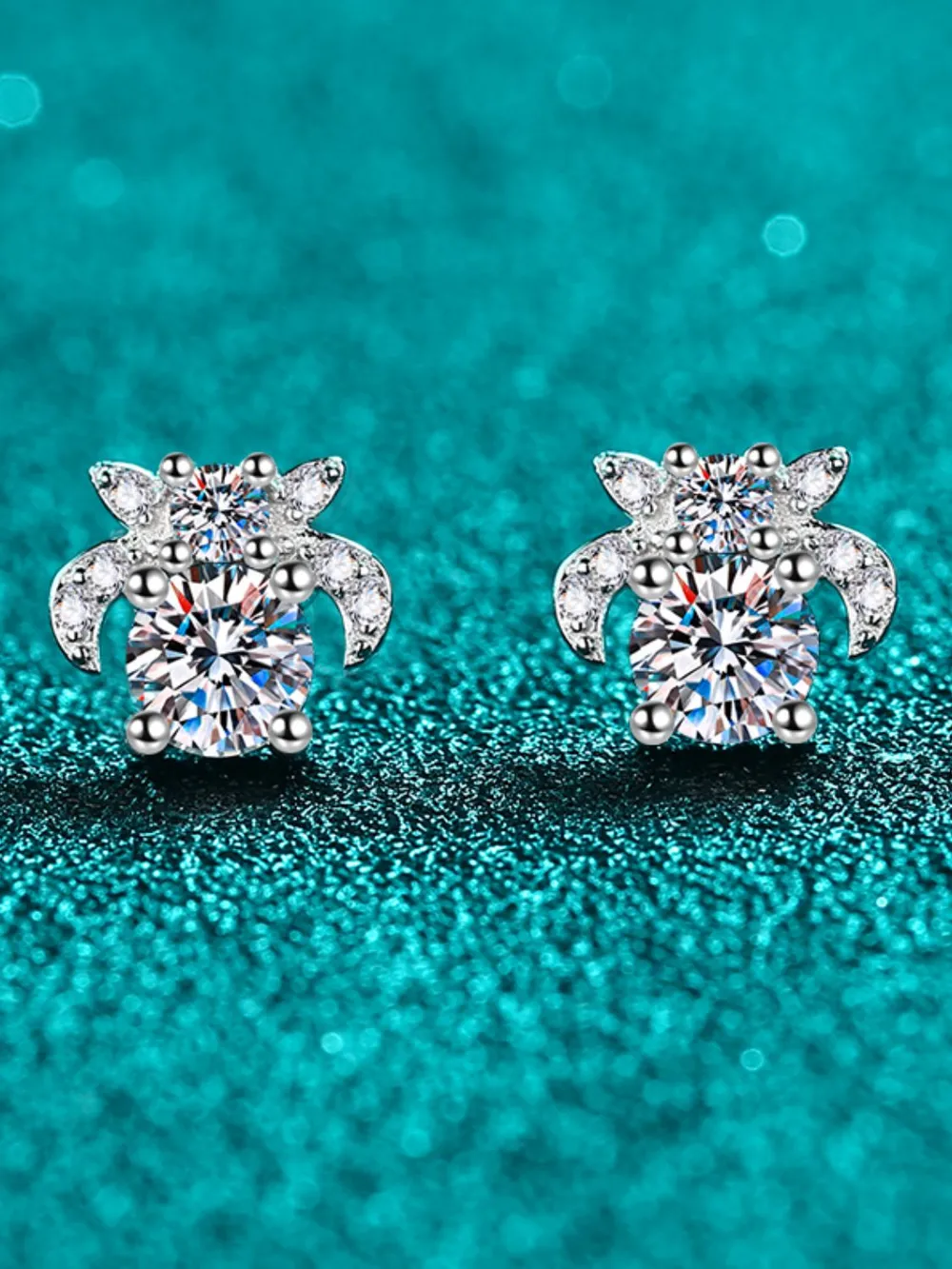 1 Carat Moissanite 925 Sterling Silver Stud Earrings, image 4