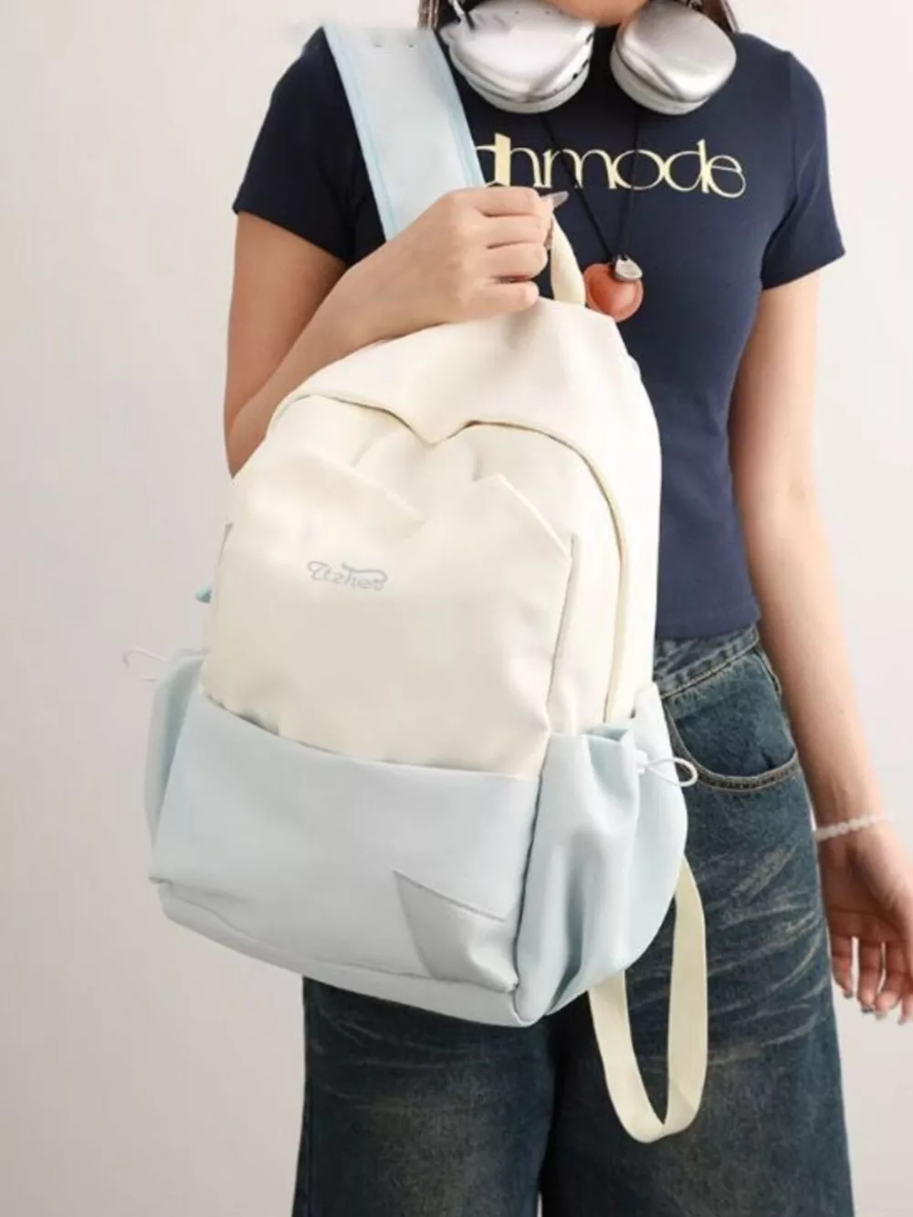 Two-Tone Lightweight Backpack Bag, image 2