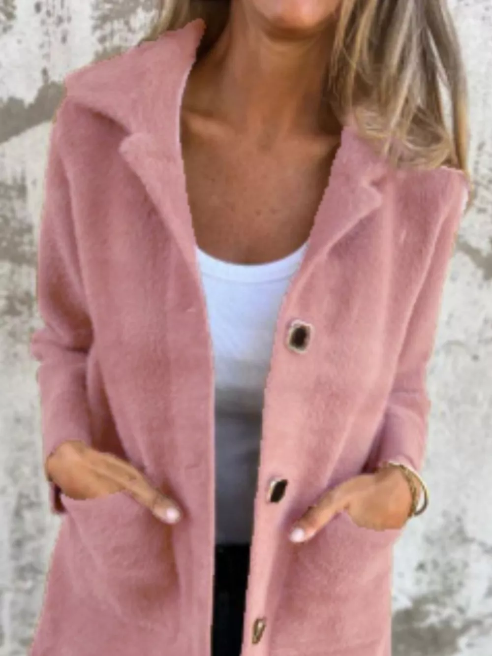 Full Size Button-Down Long Sleeve Longline Coat Plus Size, image 3