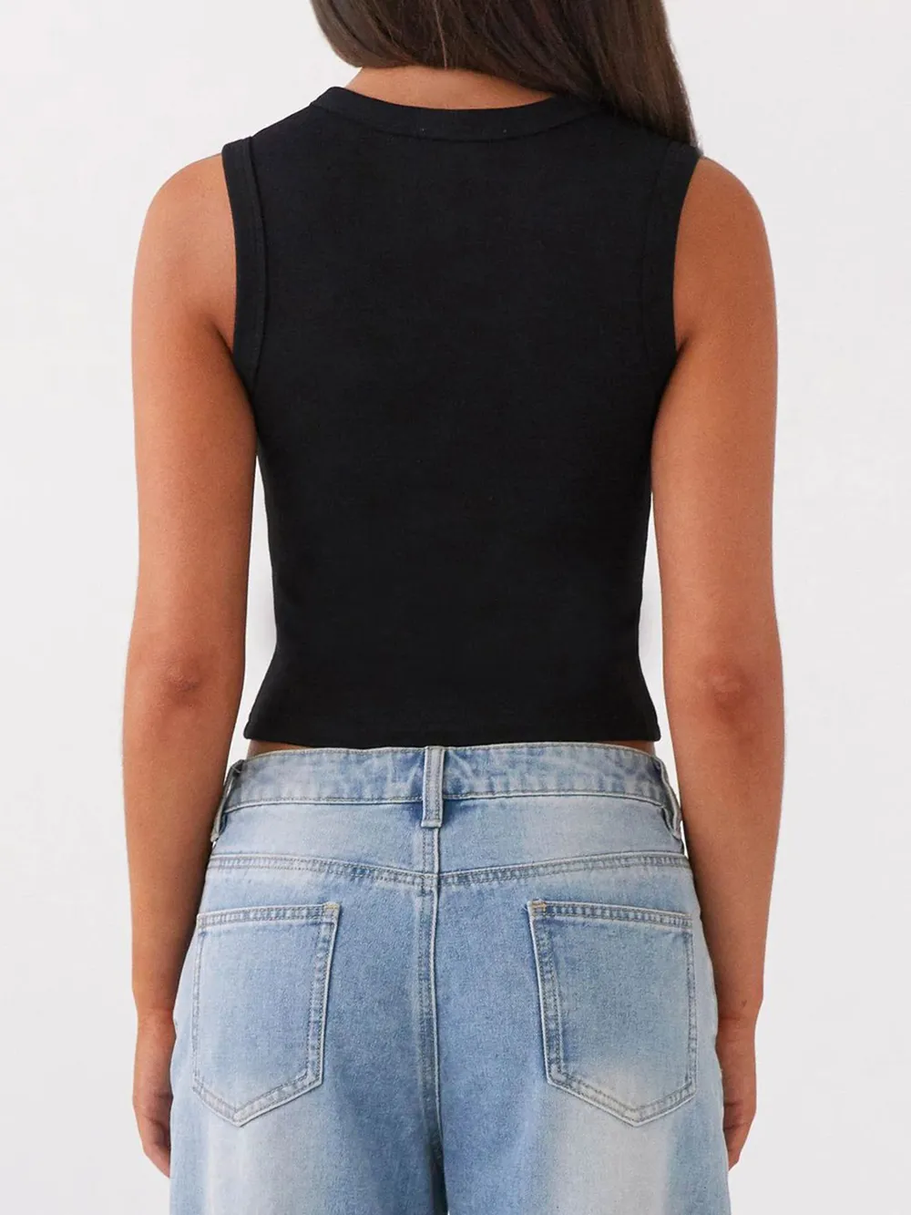 Button Up Round Neck Tank, image 18