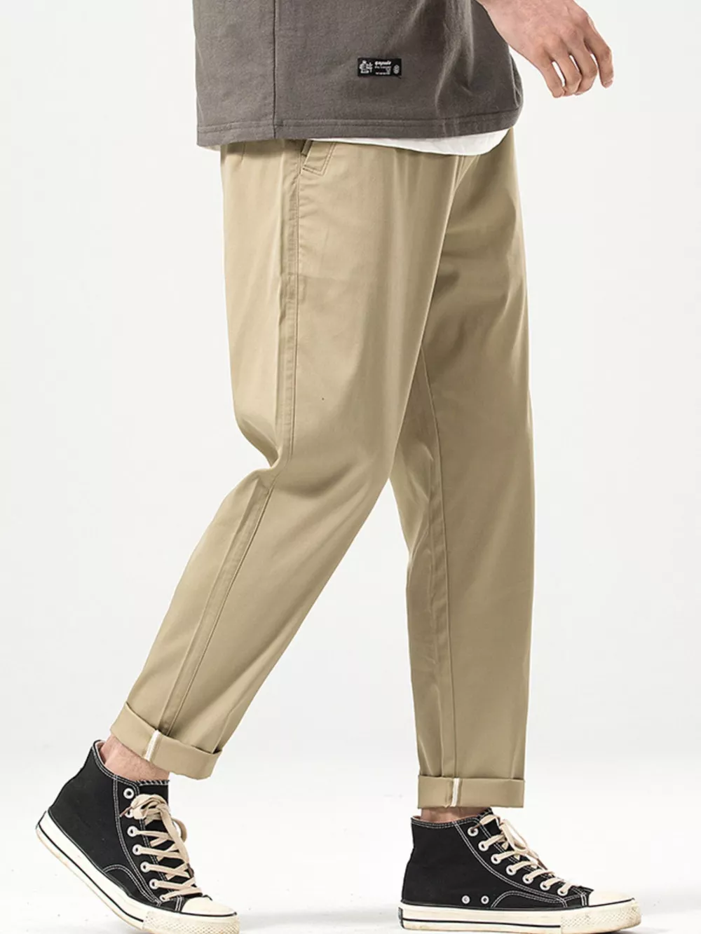 Men's Casual Straight-Leg Cropped Pants, image 7