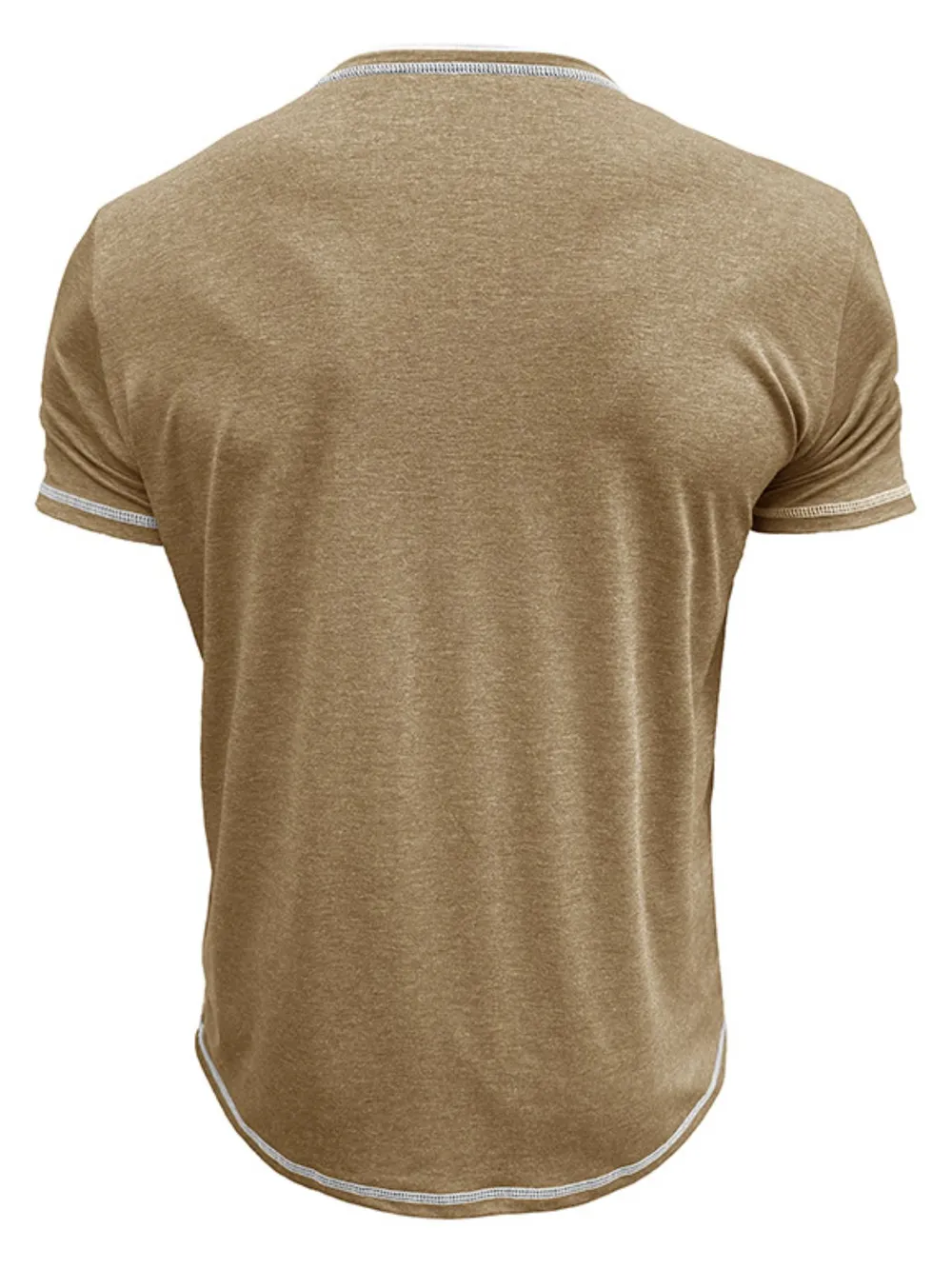 Men's Casual Henley Polo Shirt with Contrast Trim, image 4