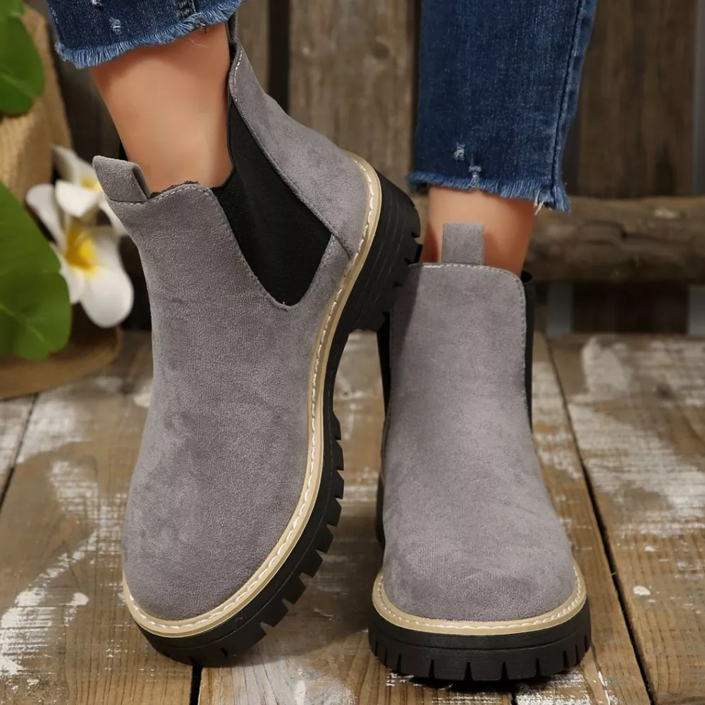 Round Toe Block Heels Boots, image 15