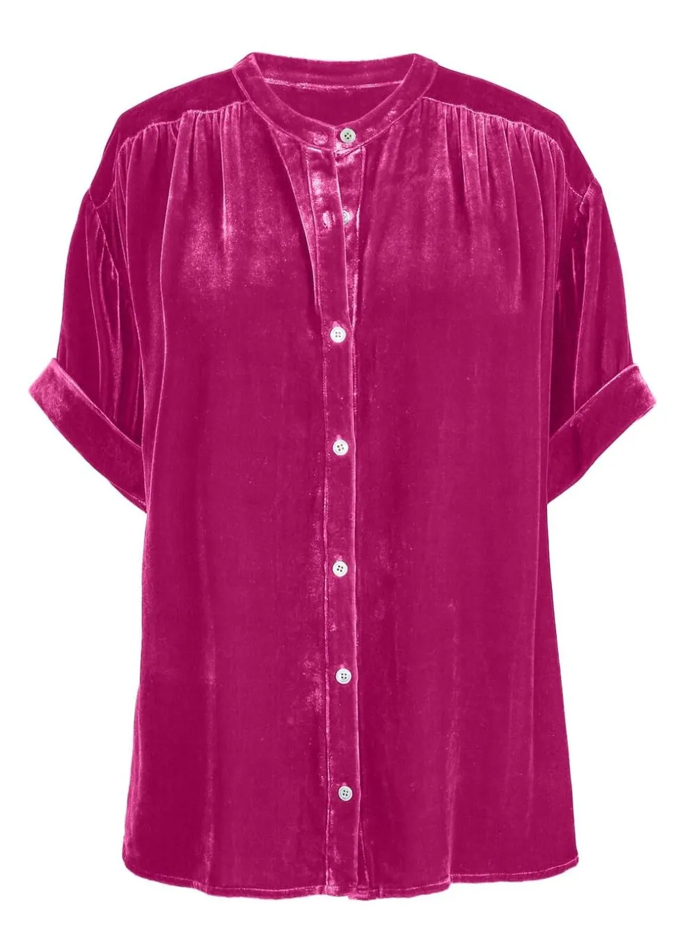 Ruched Round Neck Short Sleeve Shirt, image 11