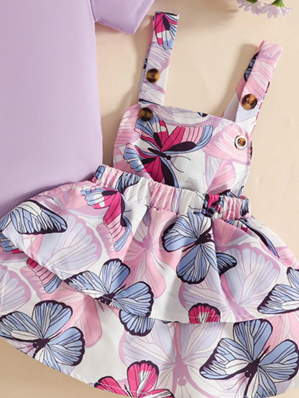 Children's Ruffled Bodysuit and Dress Set with Headband, image 5