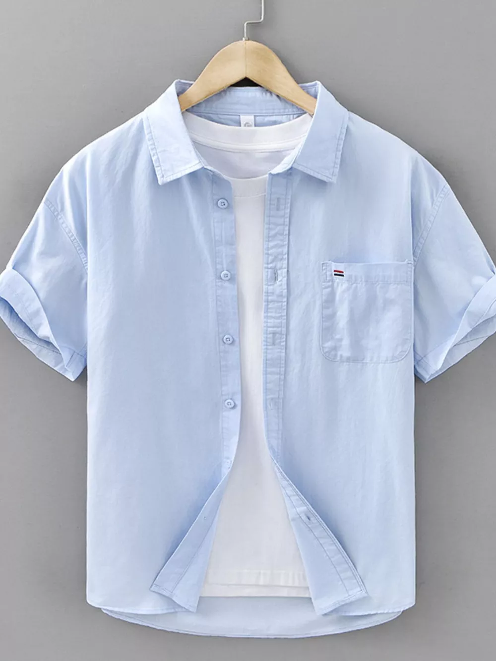 Men's Plus Size Plaid Button Up Short Sleeve Shirt, image 4