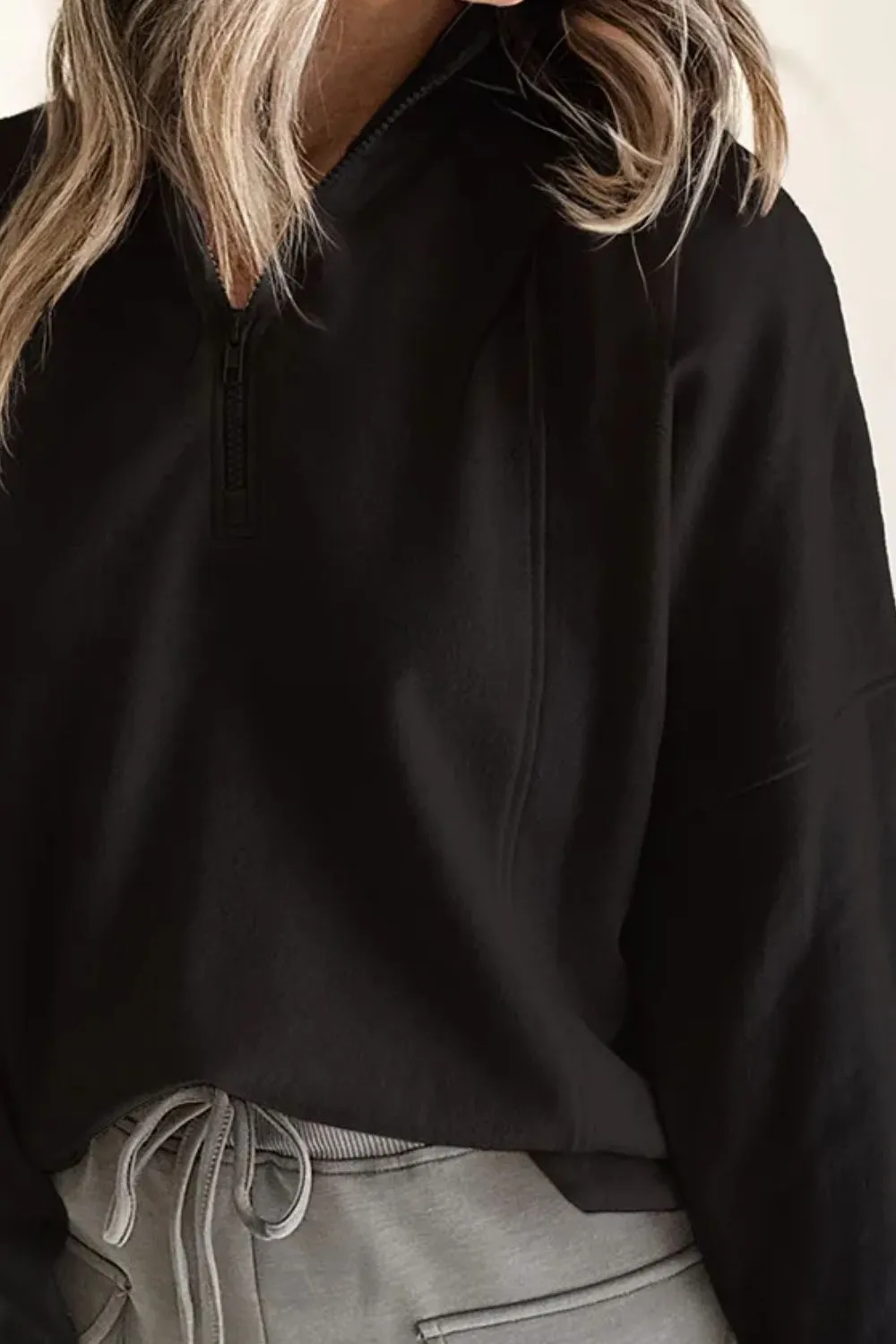 Half Zip Long Sleeve Sweatshirt, image 9
