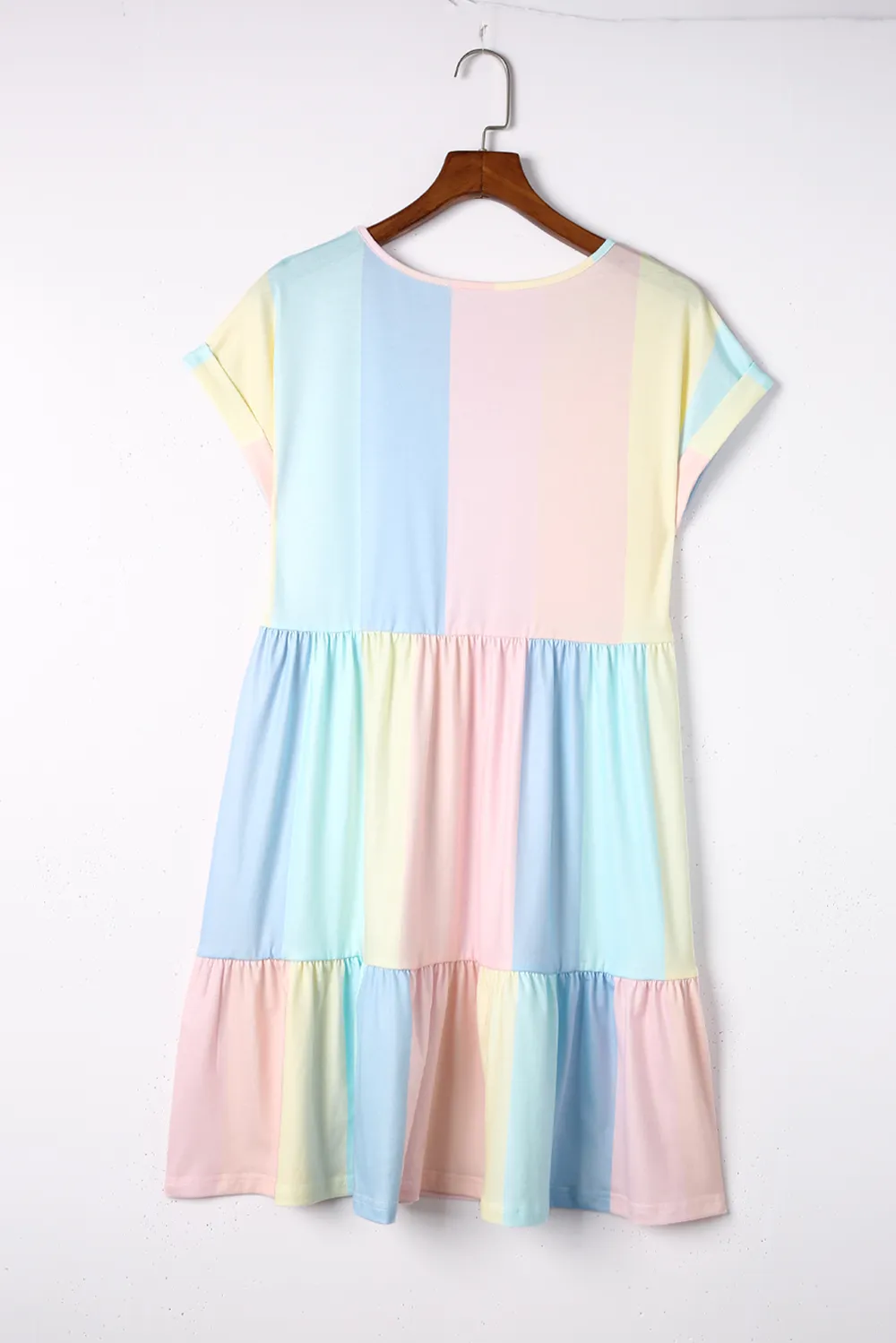 Color Block V-Neck Short Sleeve Mini Dress, image 2