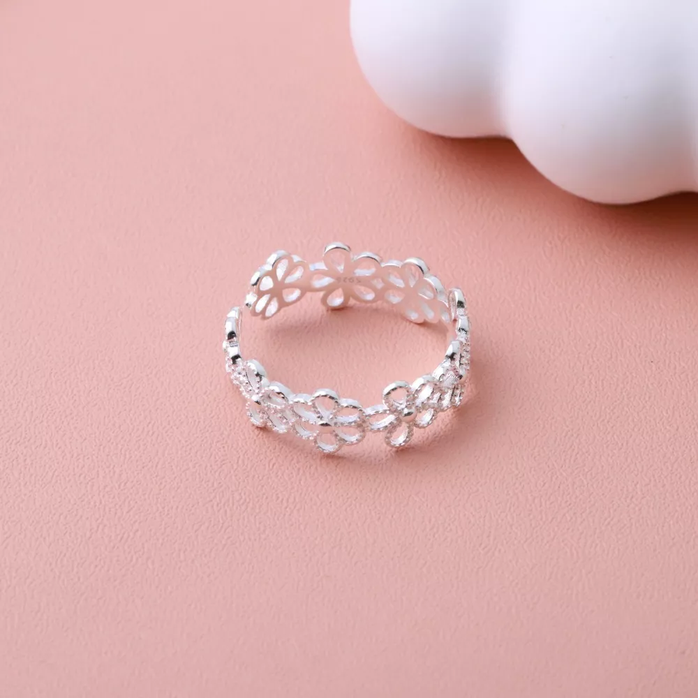 Floral Adjustable Open Ring, image 6