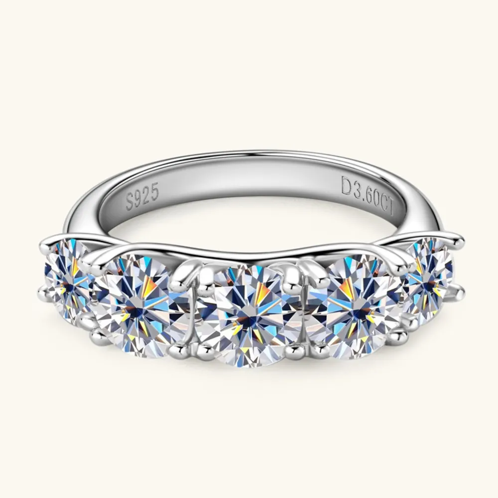 3.6 Carat Moissanite 925 Sterling Silver Ring, image 5