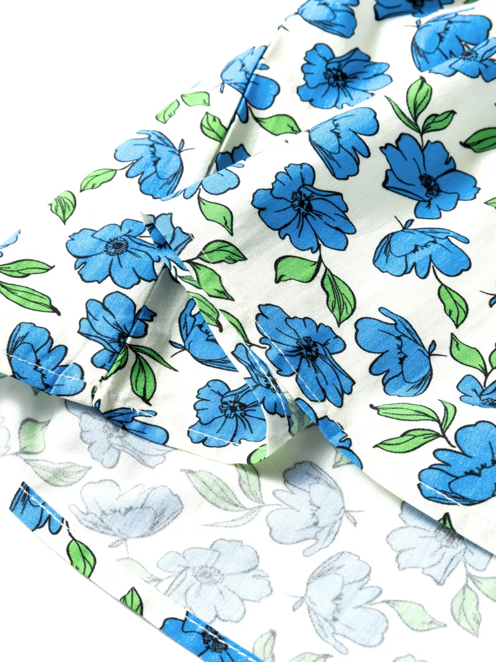 Floral Print Ruffle Sleeve Tie Neck Blouse, image 9