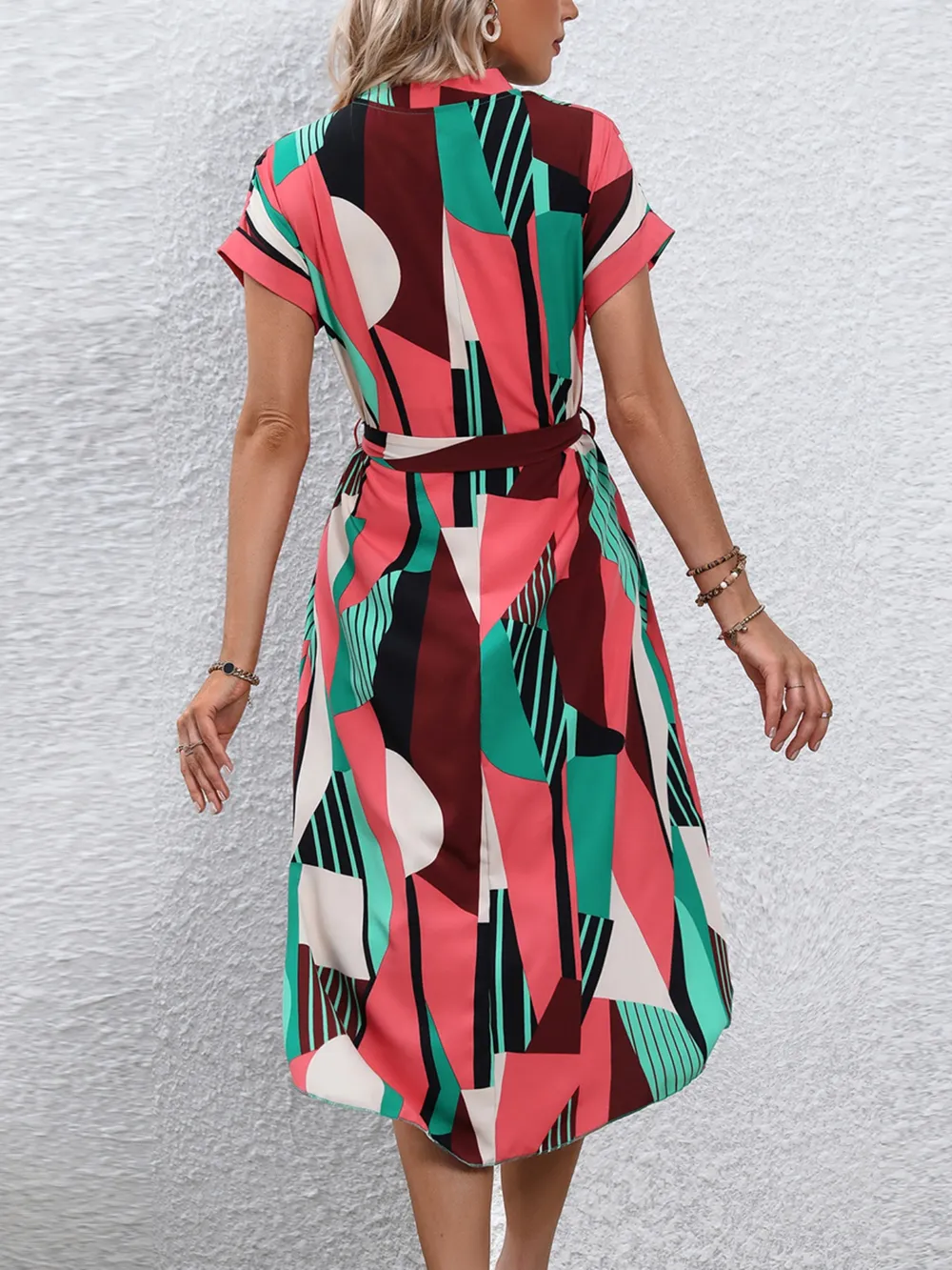 Tie Waist Short Sleeve Dress, image 8