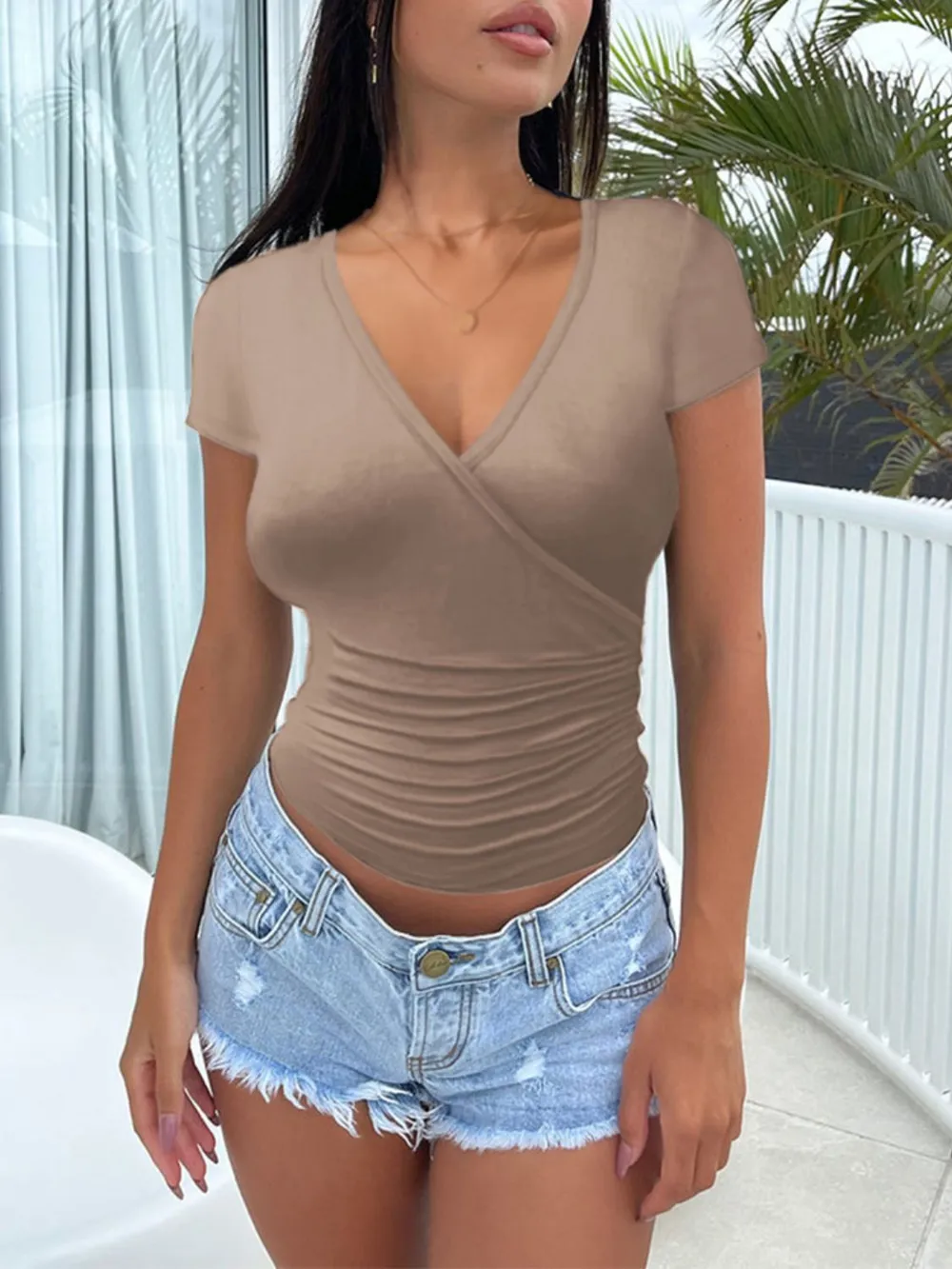 Surplice Short Sleeve T-Shirt, image 15