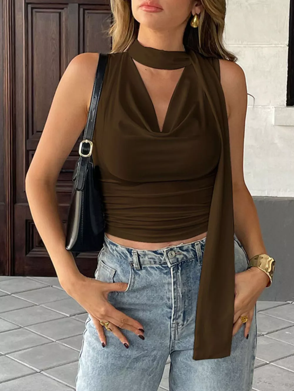 Cowl Neck Ruched Cami, image 16