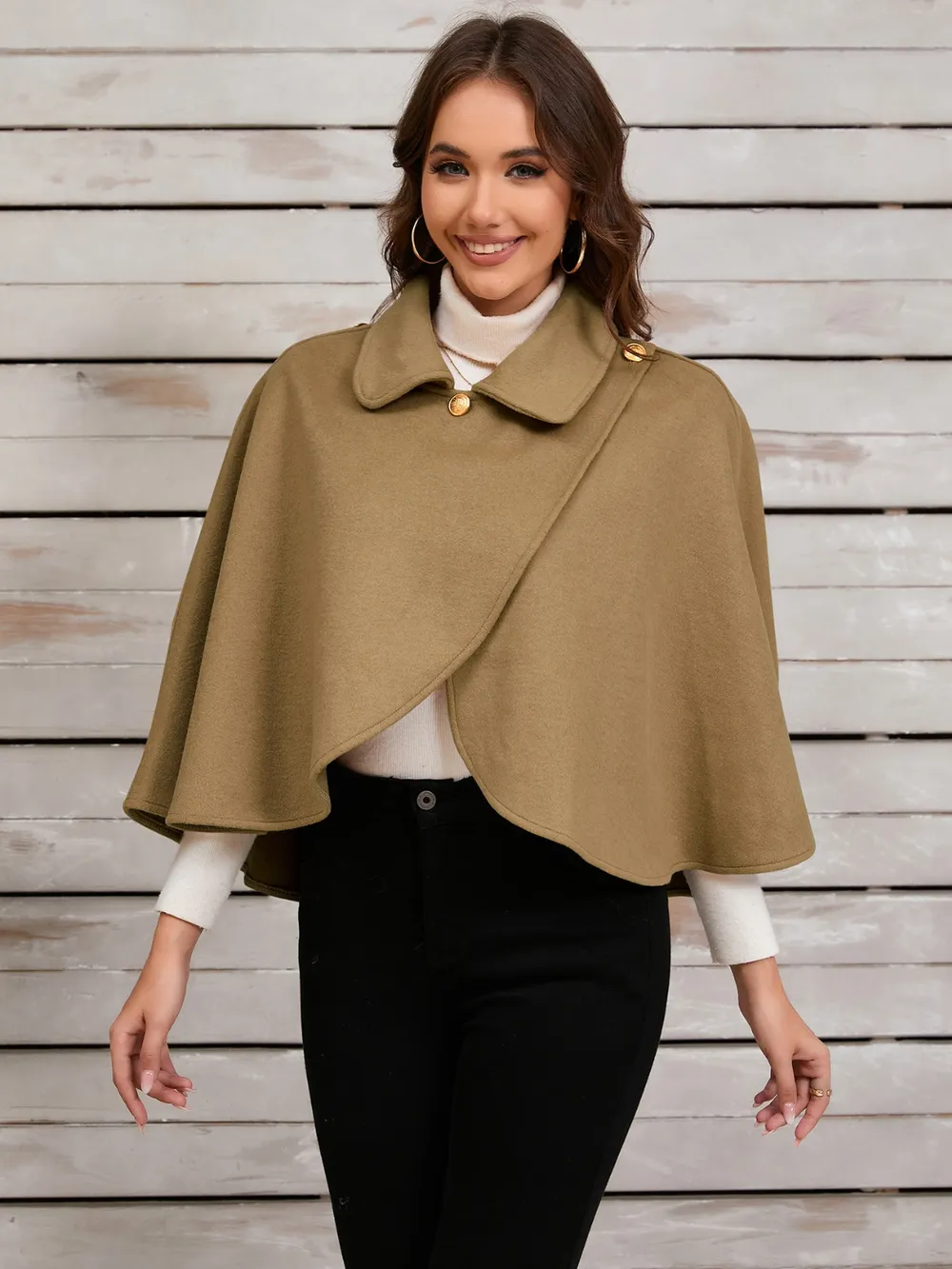 Collared Neck Cropped Cape, image 16