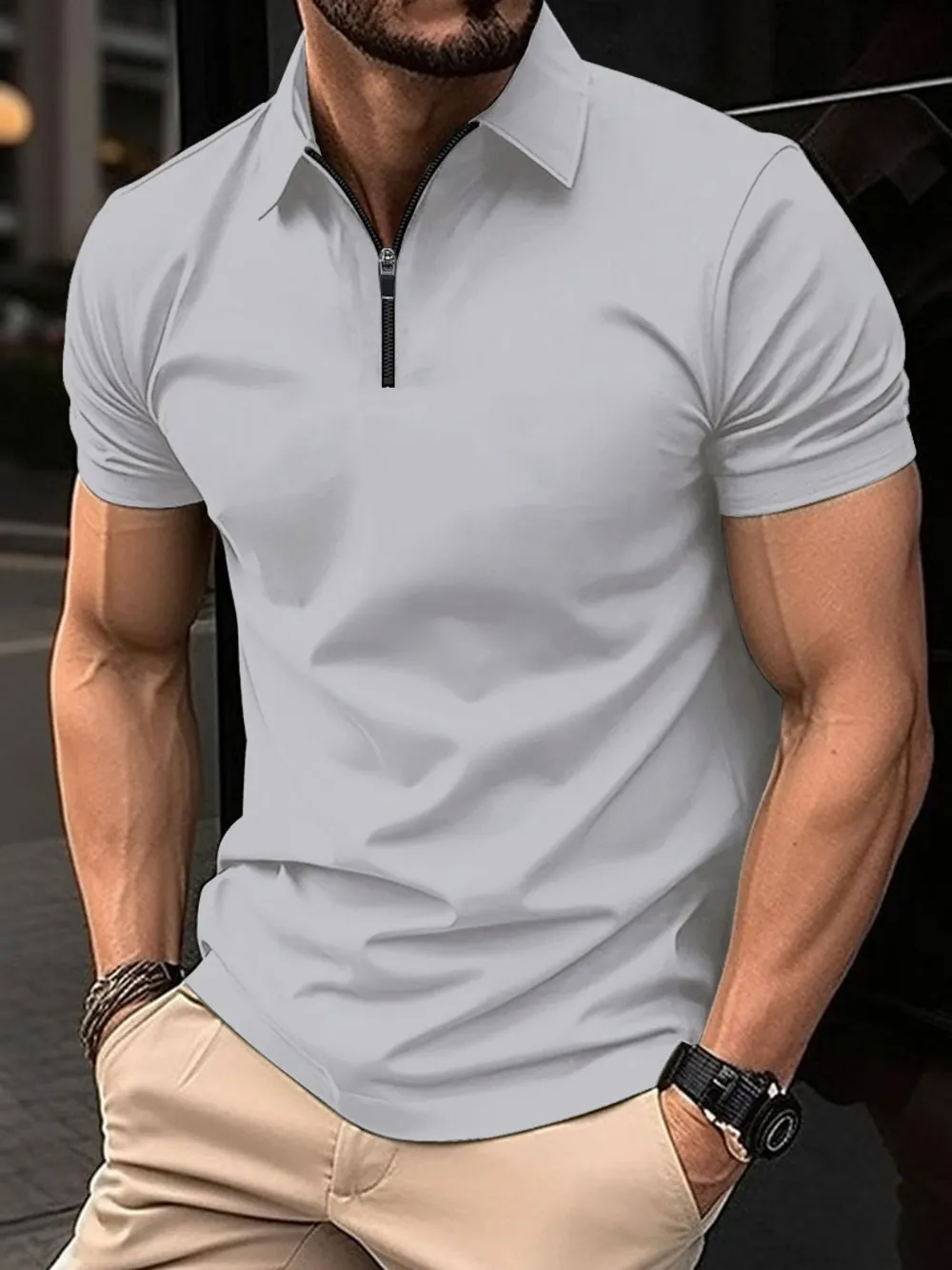 Men's Full Size Collared Neck Short Sleeve Polo Plus Size, image 6