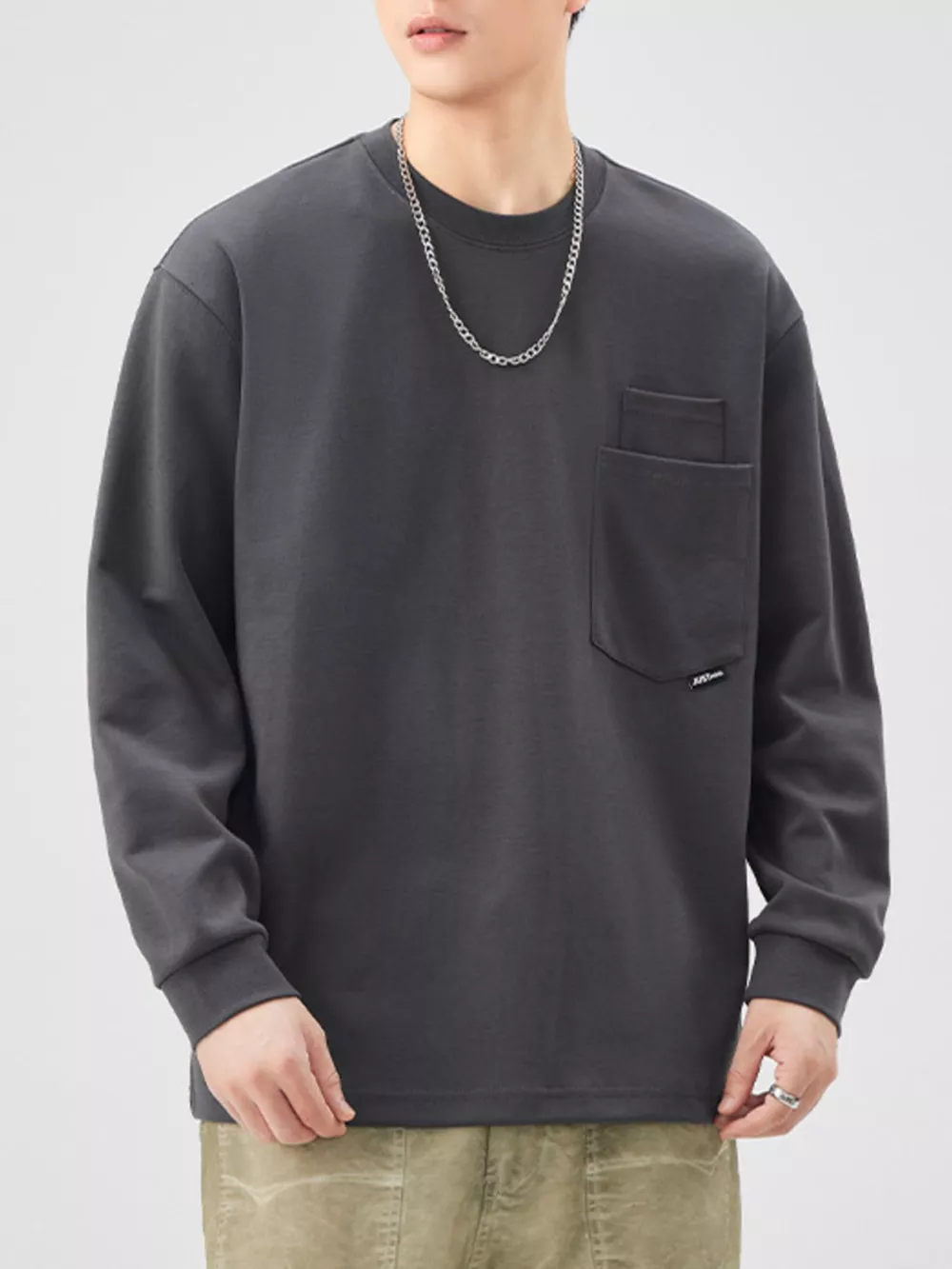 Men's Plus Size Casual Long Sleeve Sweatshirt, image 7
