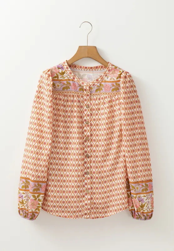 Printed Button Down Long Sleeve Shirt, image 8