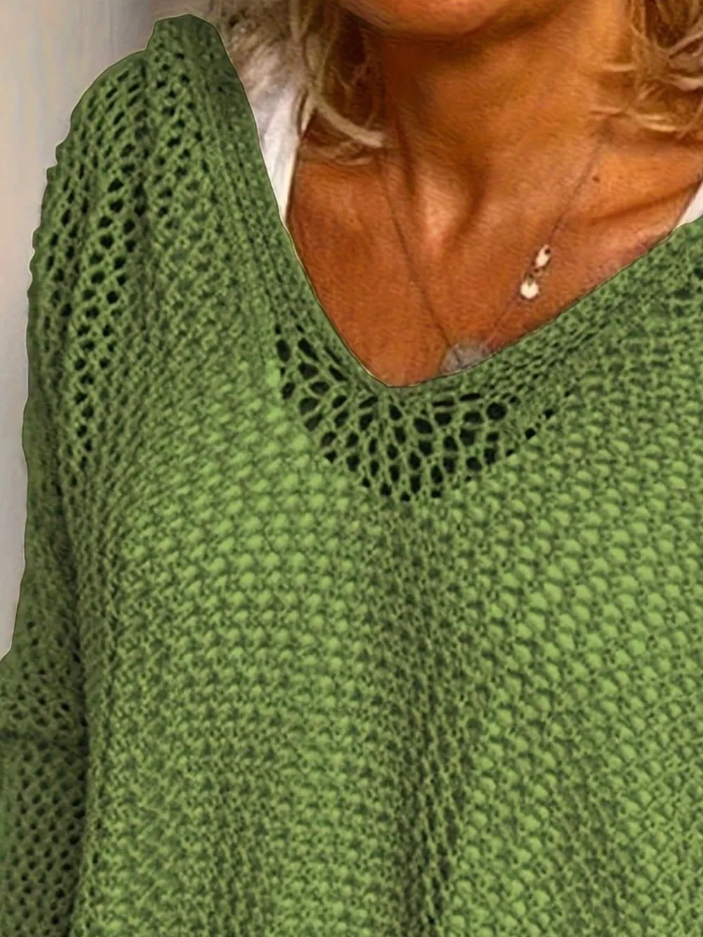Openwork Long Sleeve Hooded Knit Cover Up, image 4