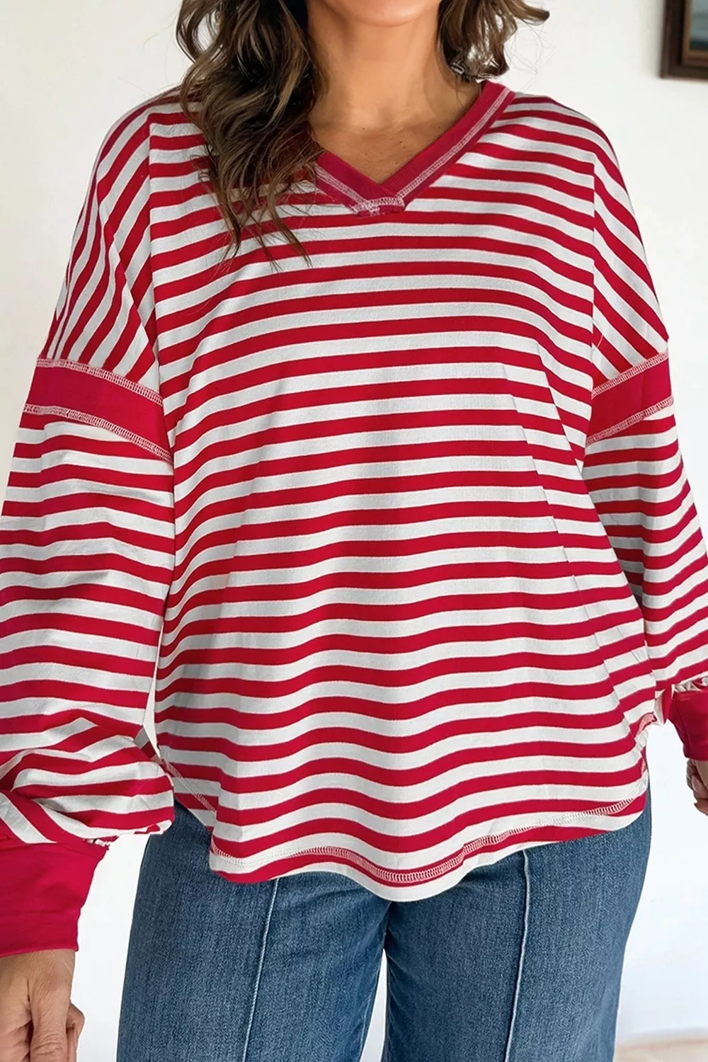Striped Long Sleeve Casual Sweatshirt, image 3