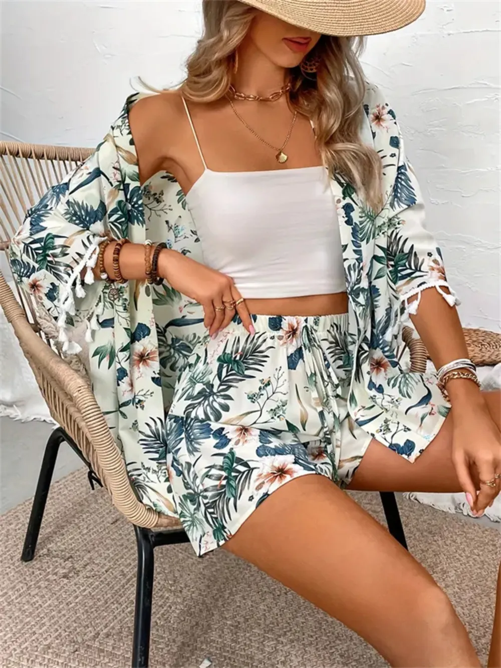 Printed Half Sleeve Top and Shorts Set, image 6