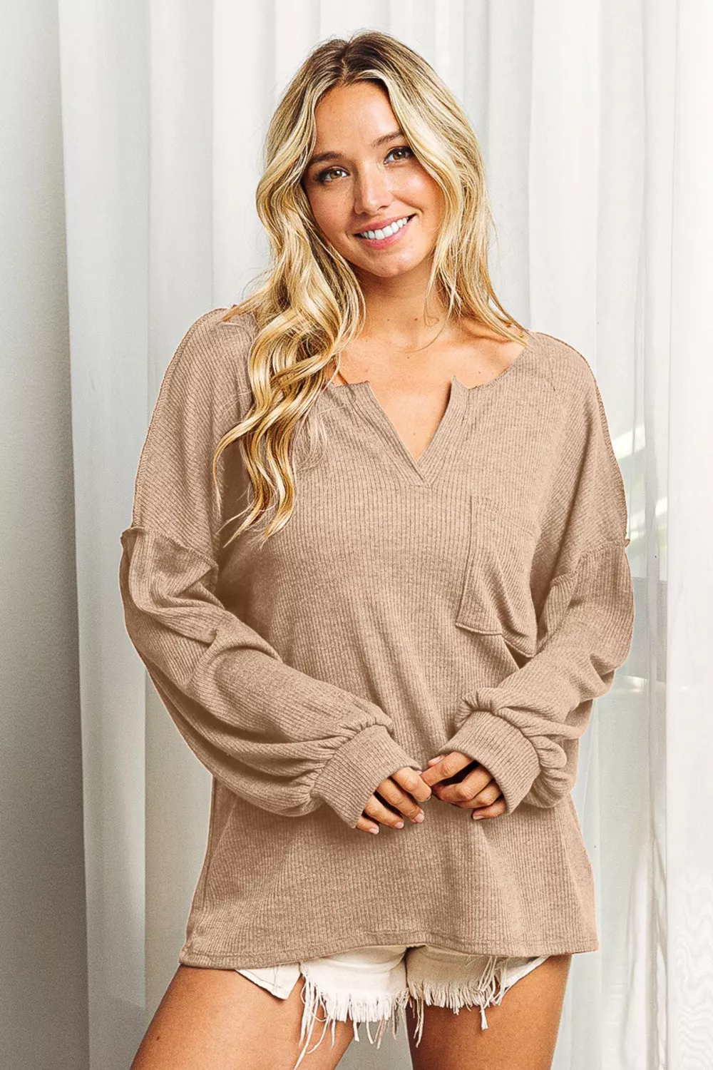 Exposed Seam Long Sleeve Top, image 3