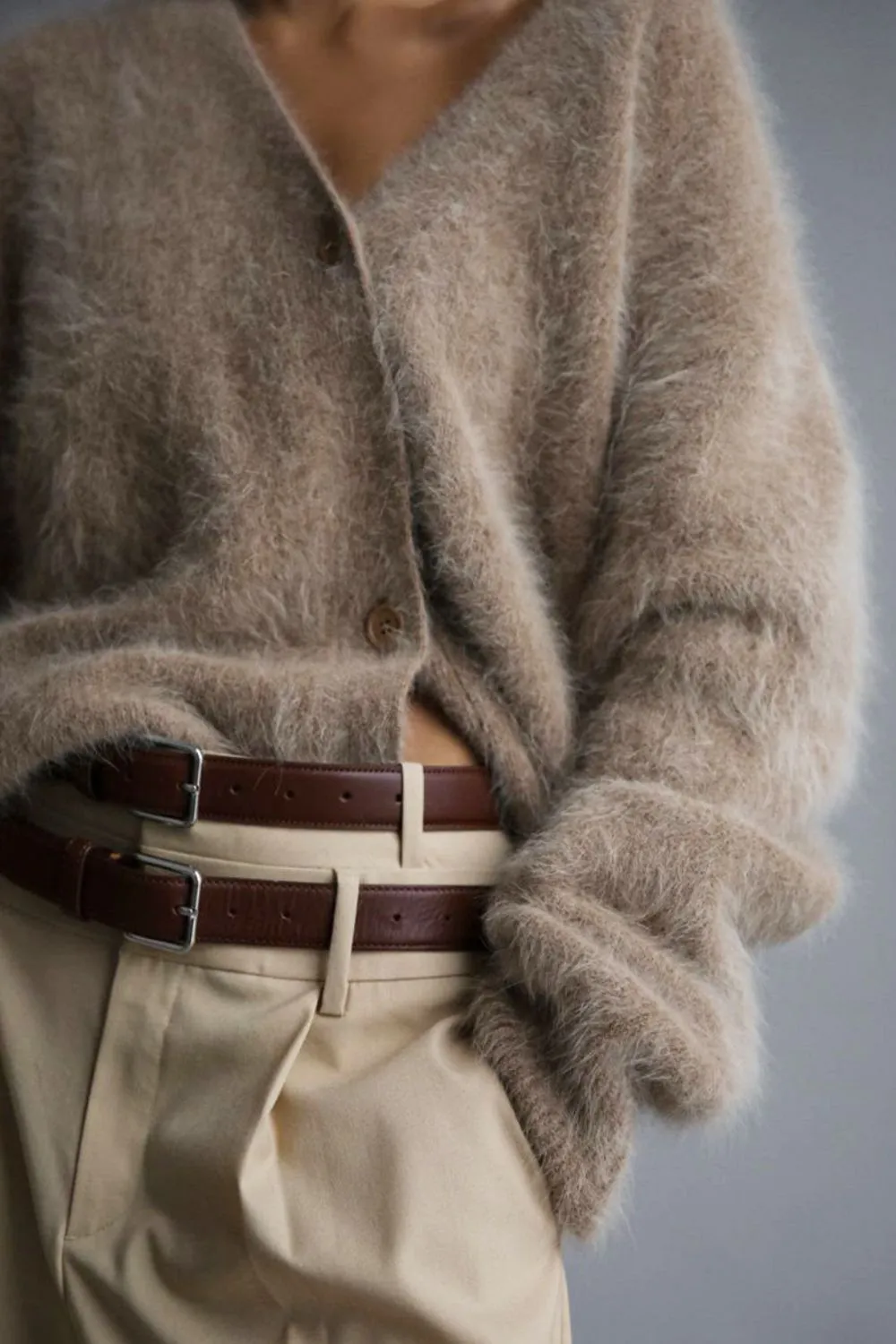 Fuzzy Button Down Long Sleeve Cardigan, image 3