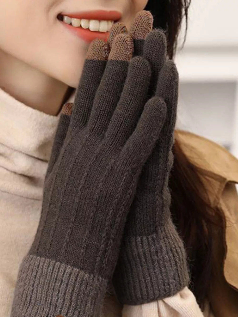 Warm Knitted Touchscreen Gloves, image 8