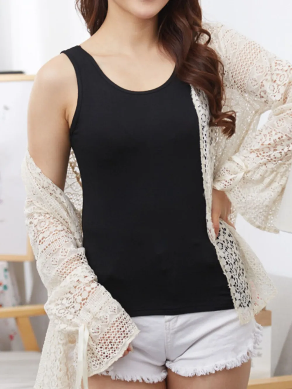 Full Size Scoop Neck Wide Strap Tank Plus Size, image 10