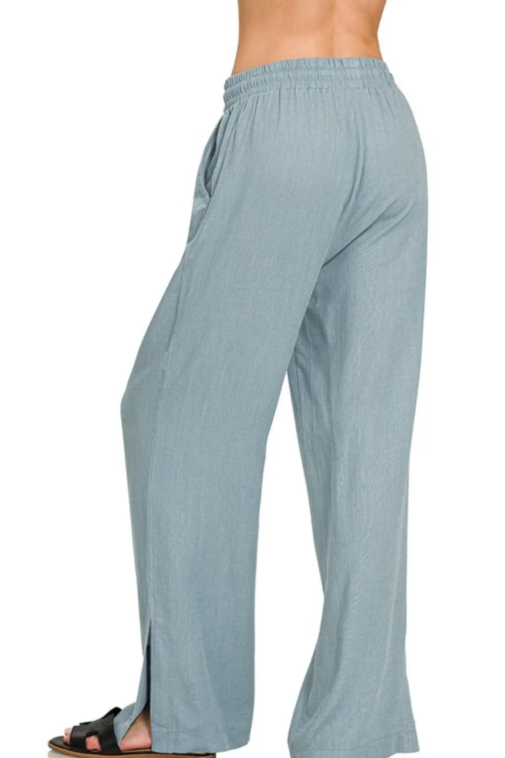 Linen Drawstring Pants, image 3
