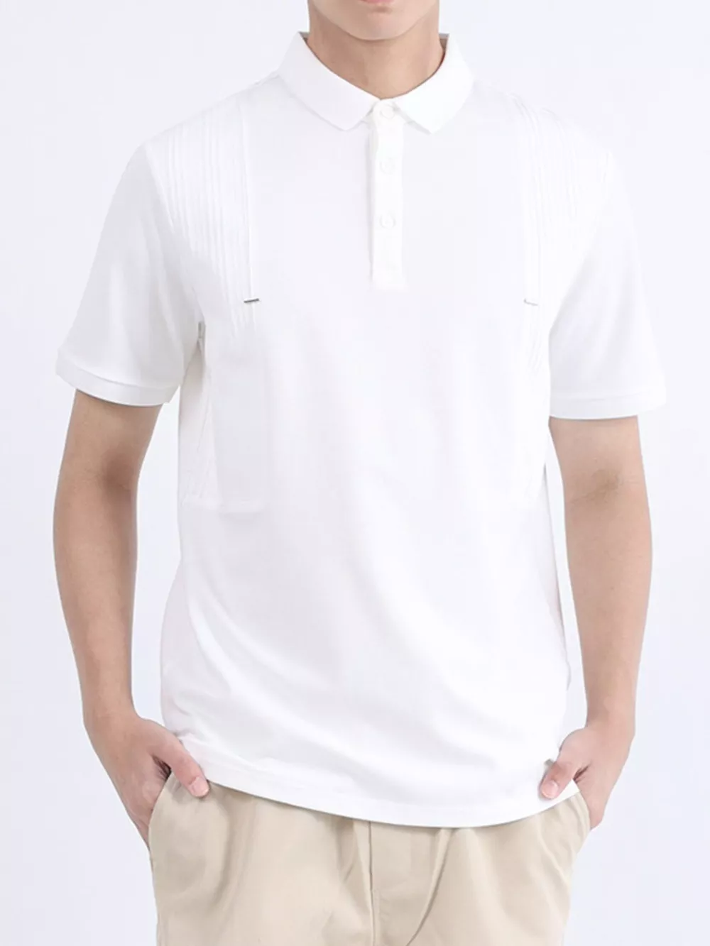 Men's Plus Size Button Detail Short Sleeve Polo, image 5