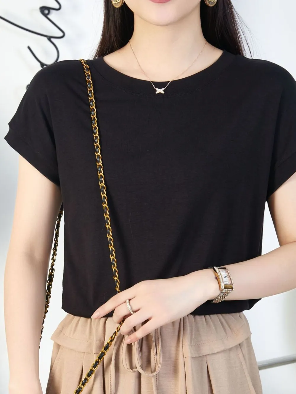 Plus Size Round Neck Short Sleeve T-Shirt, image 4
