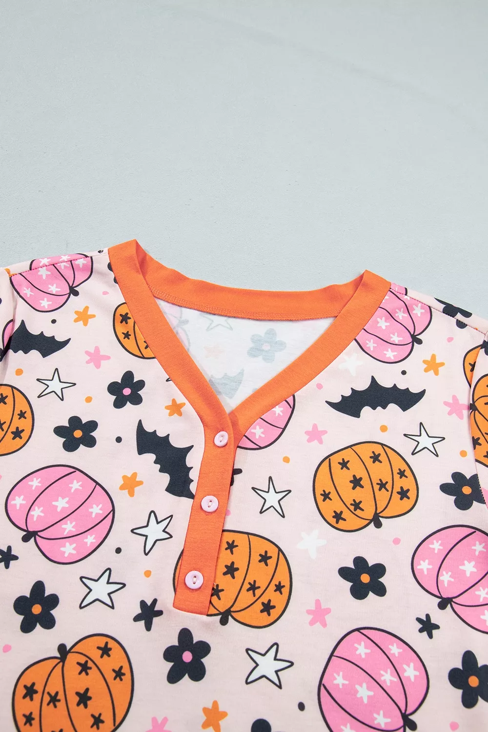 Halloween Pumpkin Print Long Sleeve Home Wear Lounge Set, image 8