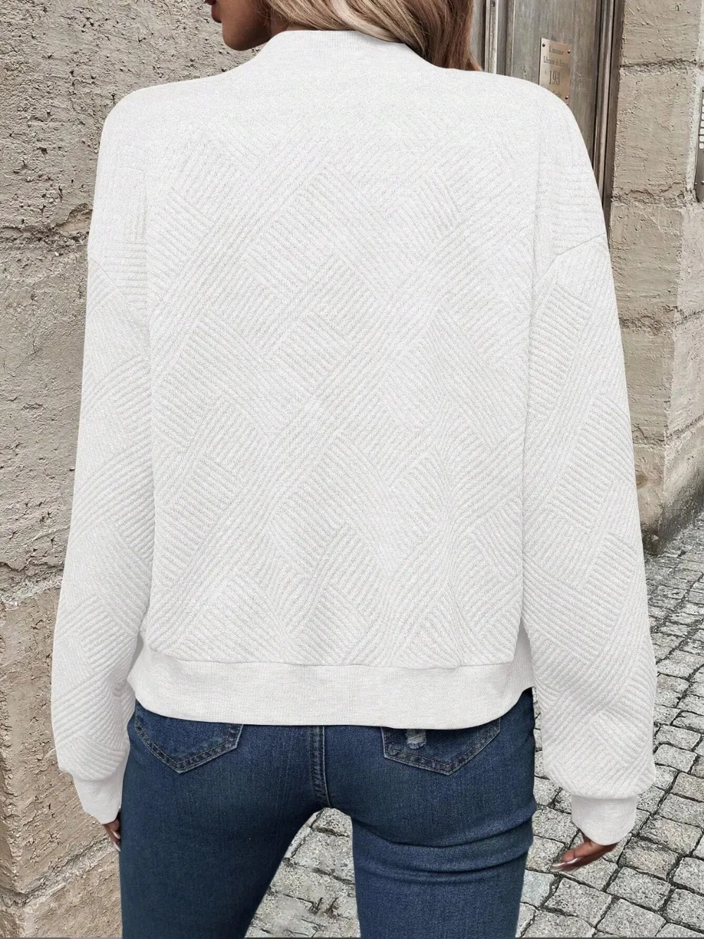 Textured Zip Up Long Sleeve Jacket, image 12