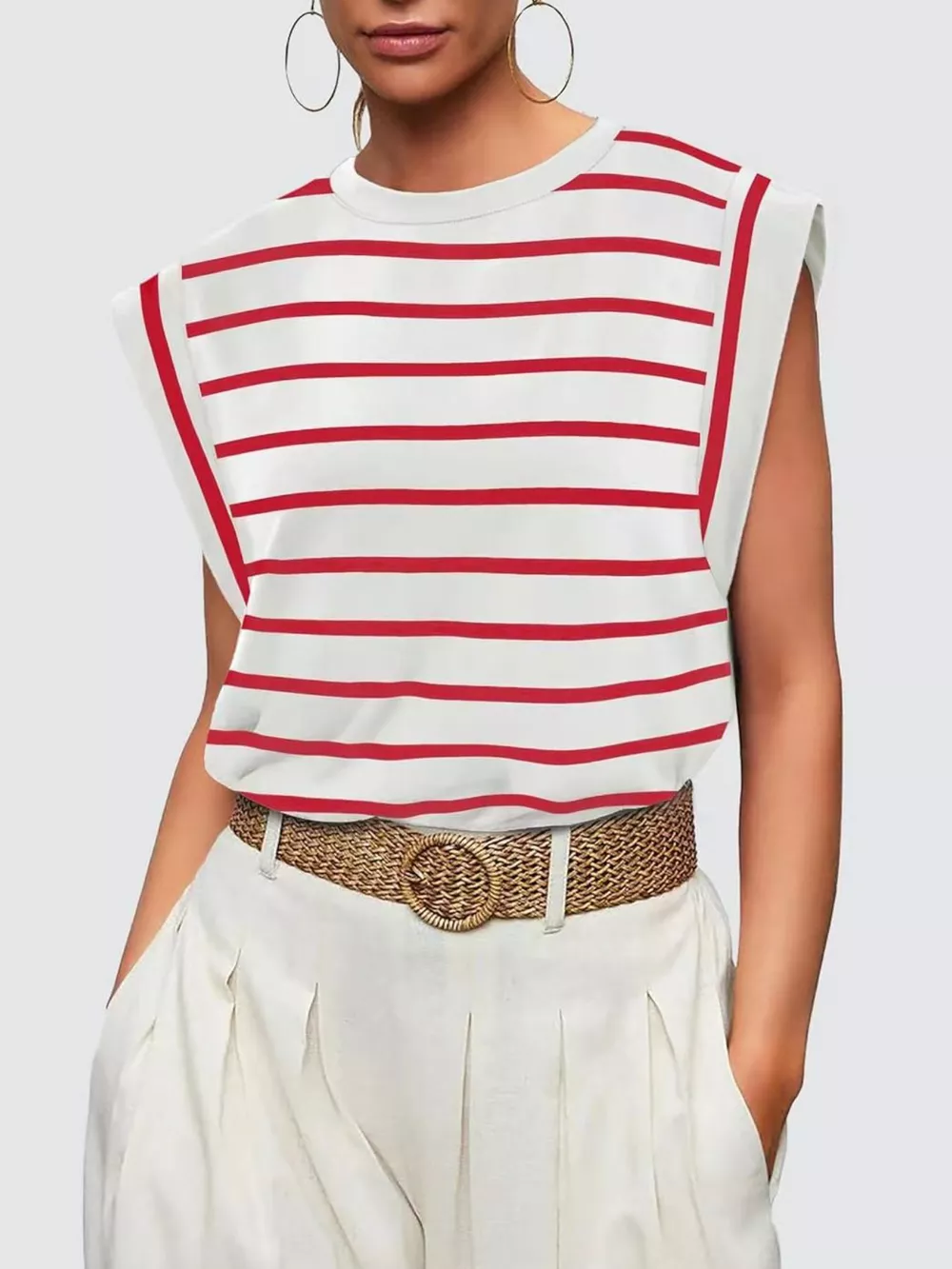 Striped Round Neck Tank, image 13