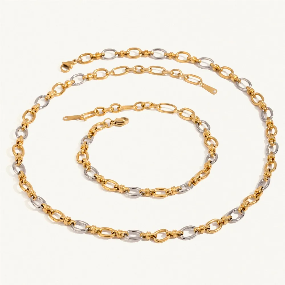 Two-Tone Chain Link Jewelry Set, image 6