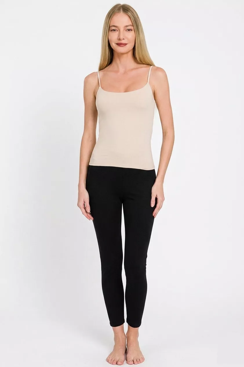 Double Layered Round Neck Spaghetti Cami, image 3