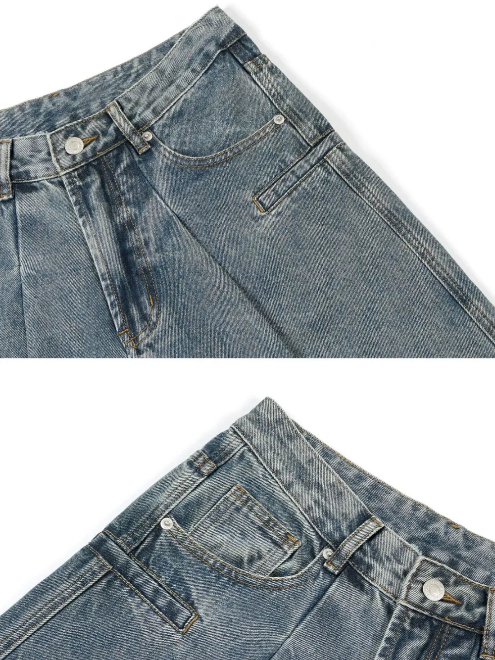 Men's Washed Wide Leg Jeans, image 4