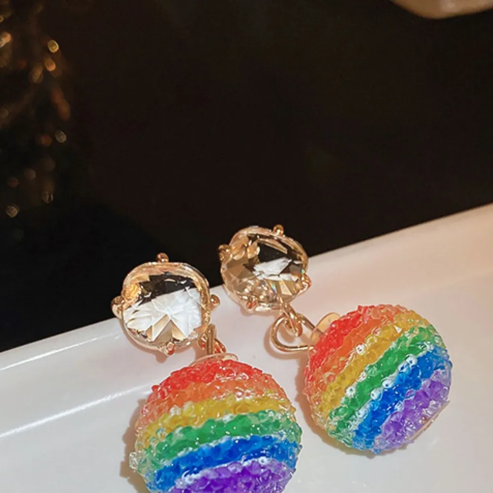 Contrast Crystal Bead Earrings, image 2